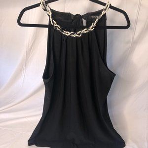 White House Black Market Top with Pearls